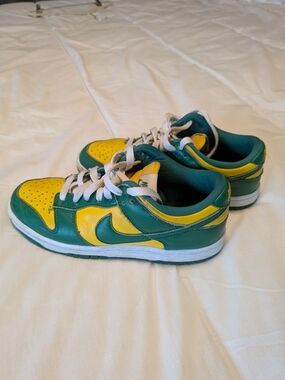 Nike Brasil Kids Green and Yellow Low-Top Sneakers